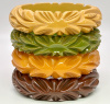 BB100 heavily carved leaves bakelite bangles